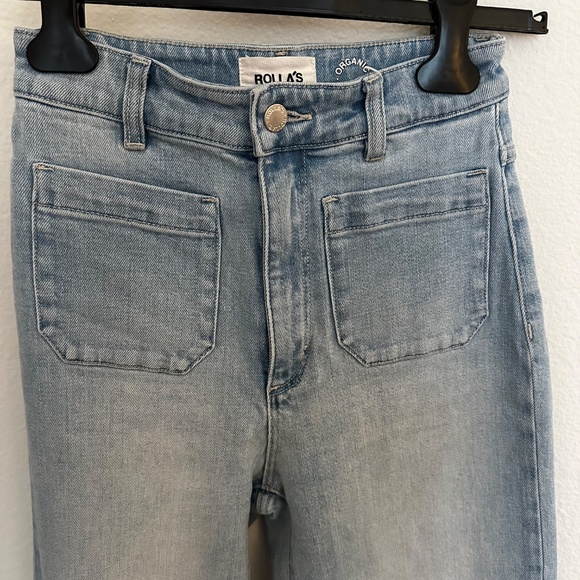 Rolla's High Rise Wide Leg Sailor Jean - Light Wash - Picture 4 of 9